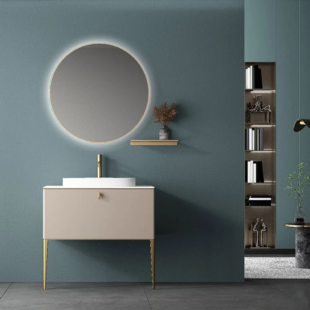 Elegant Bathroom Vanity With Two Metal Legs BN810775-90A