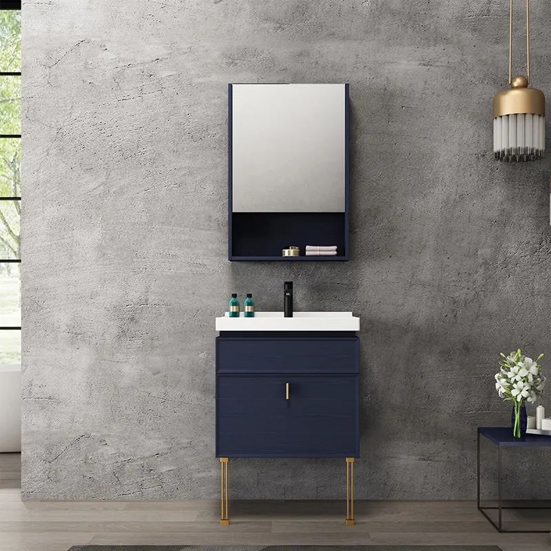 BN815272 Contemporary Minimalistic Navy Blue Bathroom Vanity